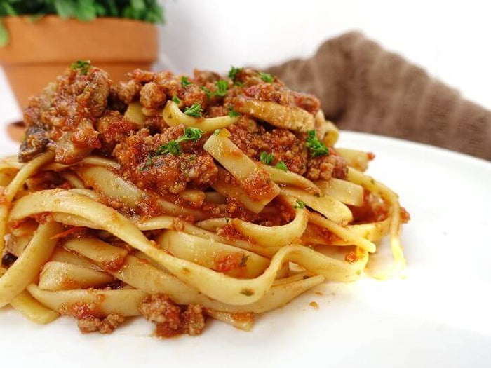 Turkey mince ragu with fettuccine