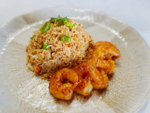 Sweet chilli prawn rice skillet